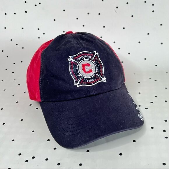 ❤️ CHICAGO FIRE ❤️ SOCCER CLUB fan cap hat women’s vintage sequins glitter - Picture 7 of 7